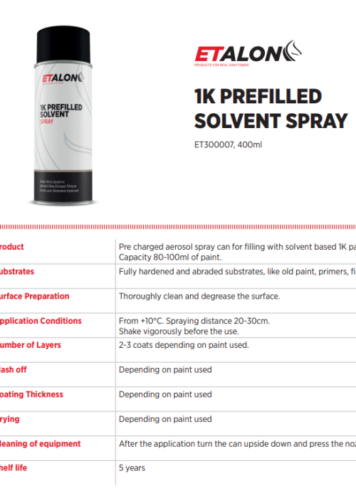 1K PREFILLED SOLVENT SPRAY TDS