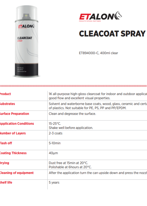 CLEARCOAR SPRAY TDS