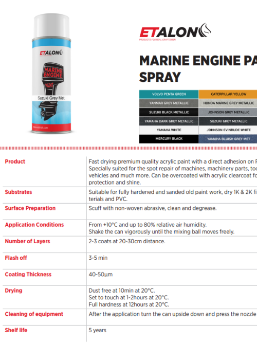 ETALON MARINE ENGINE PAINT SPRAY TDS