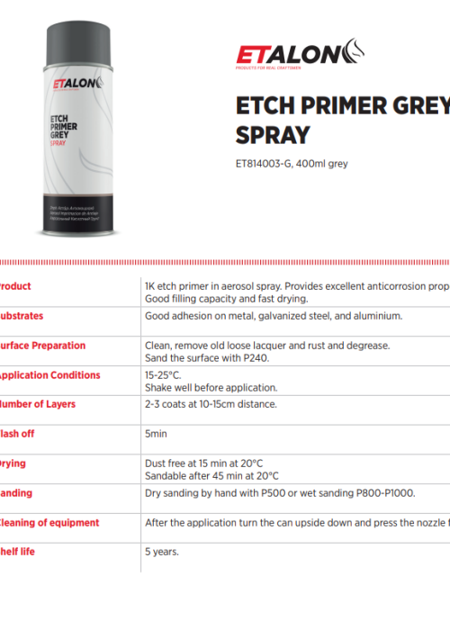 ETCH PRIMER GREY SPRAY TDS