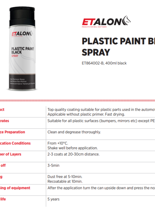 PLASTIC PAINT BLACK SPRAY TDS