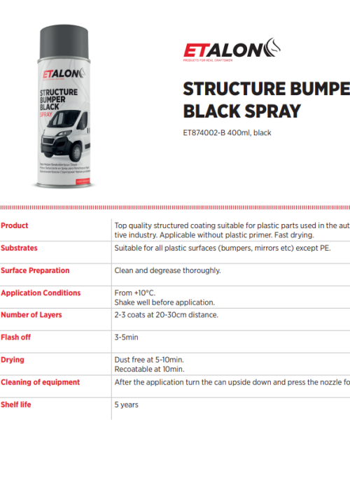 STRUCTURE BUMPER BLACK SPRAY TDS